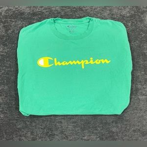 Green and Yellow Authentic Champion Tee